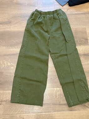 Double Zero Olive Green Wide Leg Pants